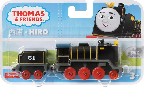 Miniatura 6 de Mattel Thomas & Friends - Tren de juguete, motor Hiro fundido a presión grande y auto de carga de la serie Classic & All Engines Go