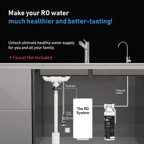 Miniatura 6 de Frizzlife TAM3 Filtro de agua en línea debajo del fregadero - Remineralización alcalina PH+, Certificado NSF/ANSI 42, Ajusta el sabor y el PH
