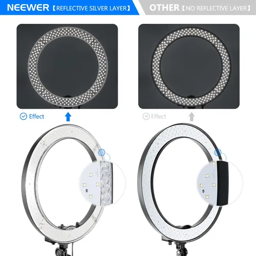 Miniatura 6 de Neewer Anillo de luz de 18 pulgadas, 55 W regulable 5500K luz con 240 LED filtro de color, tubo suave y bolsa de transporte para YouTube, TikTok