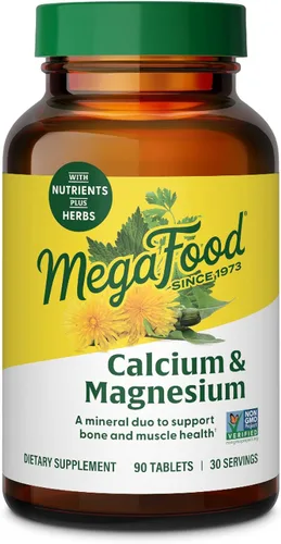 MegaFood - calcio, magnesio y potasio, soportes sanos los huesos y músculos, 90 tabletas