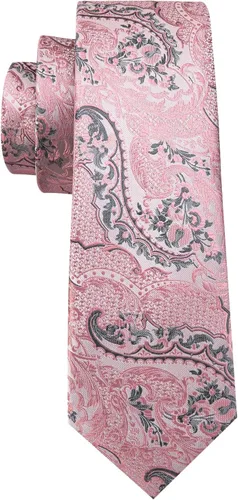 Miniatura 11 de Barry.Wang - Juego de corbata de seda para hombre, diseño de cachemira, pañuelo y gemelos de bolsillo