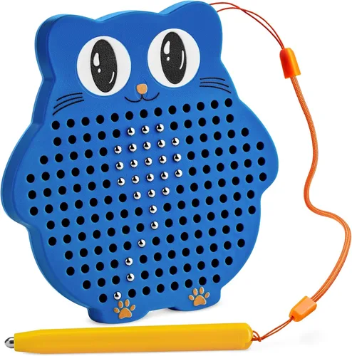 AYNAT FUN Tablero de dibujo magnético para niños y niños pequeños con cuentas y lápiz óptico magnético, juguete de viaje magnético para actividades