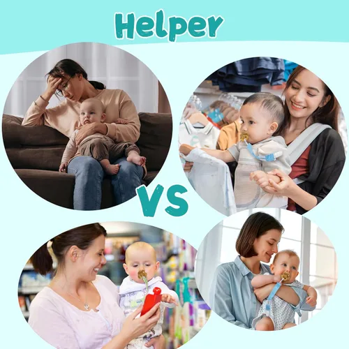 Miniatura 6 de Babygoal Clips neutros para chupete, paquete de 4 unidades con asa para chupetes y baberos, se adapta a la mayoría de chupones y baberos 4PS07-B
