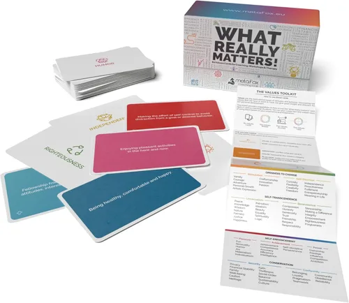 Miniatura 2 de metaFox ¡Lo que realmente importa! 80 tarjetas de valores para entrenamiento, talleres y terapia Tarjetas de entrenamiento de alta calidad
