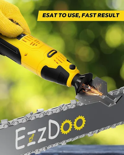 Miniatura 6 de EzzDoo Kit Afilador de Motosierra Eléctrico Inalámbrico - Herramienta Portátil de Afilado de Cadena de Motosierra de 12V con 6 Brocas de Diamante