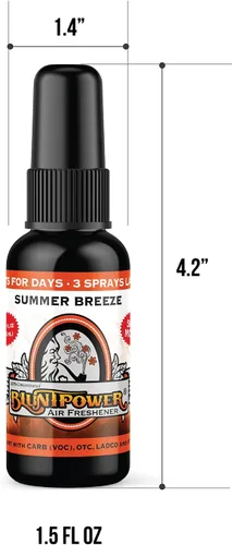 Miniatura 3 de BluntPower (Summer Breeze, 1 paquete) Ambientador concentrado en aerosol para habitación y automóvil - Botella de aerosol difusor a base de aceite
