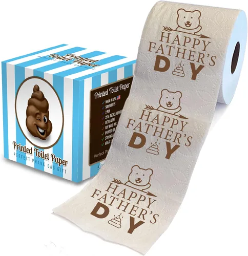 Miniatura 16 de Printed TP Rollo de papel higiénico con estampado de dibujos animados para el Día del Padre, divertido regalo de broma, regalos lindos para papá