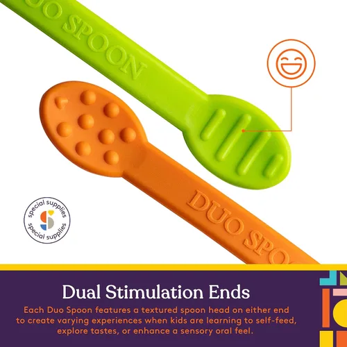 Miniatura 4 de Special Supplies Duo Spoon Herramientas de terapia motora oral, paquete de 3, estimulación texturizada y tratamiento de entrada sensorial