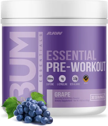 Miniatura 8 de RAW Essential - Polvo preentrenamiento (naranja) - Suplemento deportivo de Chris Bumstead para hombres y mujeres - Polvo energético preentrenamiento