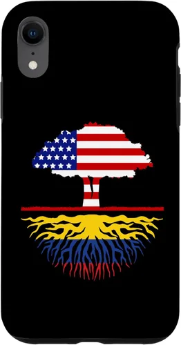 Funda para iPhone XR con raíces colombianas cultivadas en Estados Unidos, bandera de Colombia