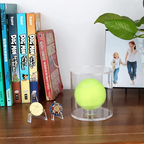 Miniatura 5 de Cilindro de exhibición de béisbol, vitrina acrílica más grande de 3.5 pulgadas de diámetro con soporte interior reemplazable para anillo de béisbol