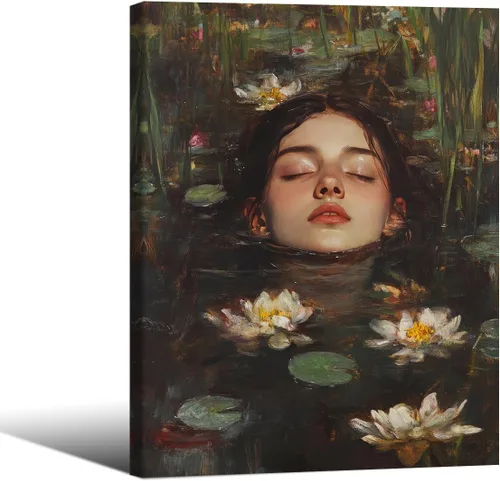 Miniatura 35 de Haitunone Arte de pared de mujer india paquistaní tradicional, póster de pintura floral feminista estilo mogol, impresiones en lienzo para sala