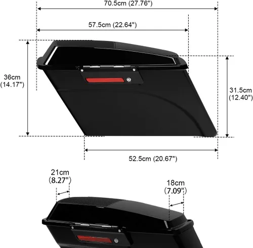 Miniatura 3 de TCMT Alforjas duras de 6 x 9 pulgadas, tapa de altavoz, llave y forros, inserto de alfombra para Harley Touring Modelos CVO Road Glide Road King
