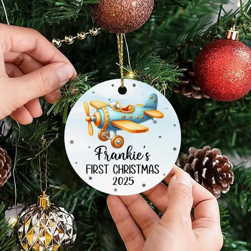 Miniatura 4 de Adorno de Navidad para bebé de avión, adorno personalizado para bebé niña niño Navidad 2026, regalo para papá recién nacido, mamá recién nacida