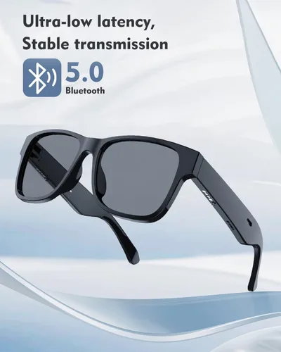 Miniatura 4 de RUIMEN Lentes inteligentes de audio Bluetooth para hombres y mujeres, lentes de sol inteligentes con altavoces y micrófonos con música de oído