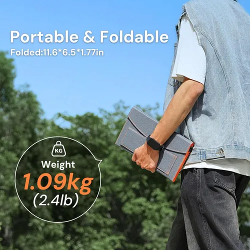 Miniatura 2 de Cargador de panel solar portátil de 30 W con salidas USB y tipo C (5 V/3 A máximo) para teléfonos, bancos de energía, tabletas, carga rápida 2