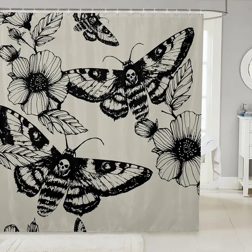Miniatura 26 de Feelyou Cortina de ducha de fútbol para decoración de baño, básquetbol, deportes, cortina de baño, accesorios de baño, béisbol negro, tela