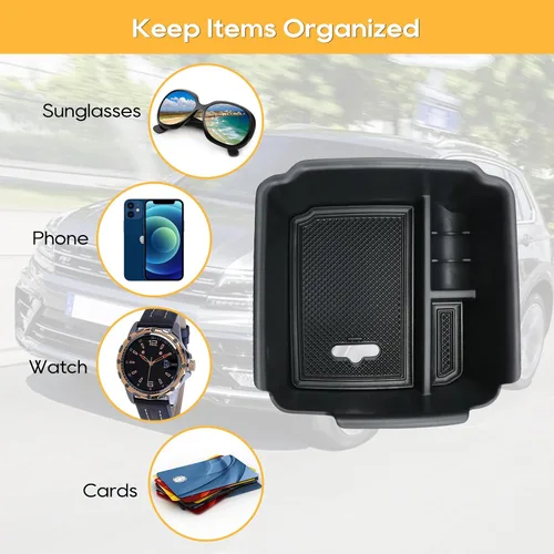 Miniatura 7 de LFOTPP Organizador de consola central compatible con Tiguan 2018-2022 2023 2024 Tiguan/2022 2023 2024 Organizador de consola Taos, bandeja de caja
