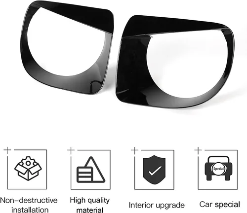 Miniatura 4 de CheroCar Cubierta para faro delantero, biseles de faros delanteros, anillo para Jeep Renegade 2019-2024, color negro