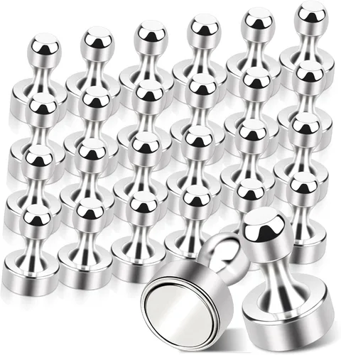 Paquete de 28 imanes de neodimio fuerte de 0.394 x 0.594 pulgadas para pizarra blanca, imanes de tierras raras pequeños imanes magnéticos para