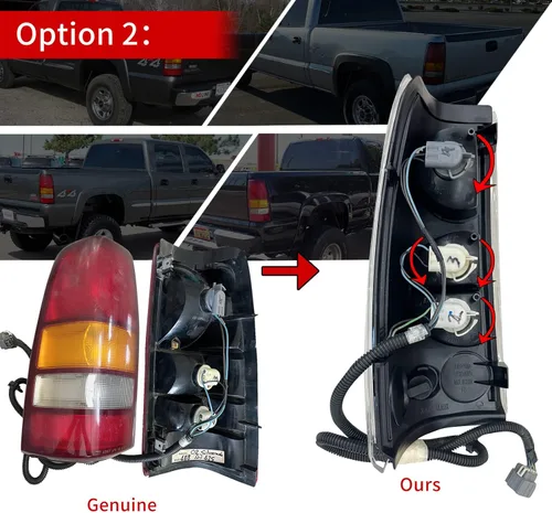 Miniatura 4 de Conjunto de luces traseras compatibles con Chevy Silverado 1500 2500 3500 1999-2006 GMC Sierra 1500 2500 3500 Lámparas de freno traseras Chevrolet