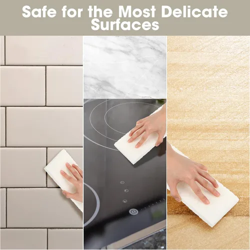 Miniatura 4 de 40 almohadillas para fregar no rayones, reutilizables, para cocina, color blanco, esponjas, multiusos, para suministros de limpieza de cocina