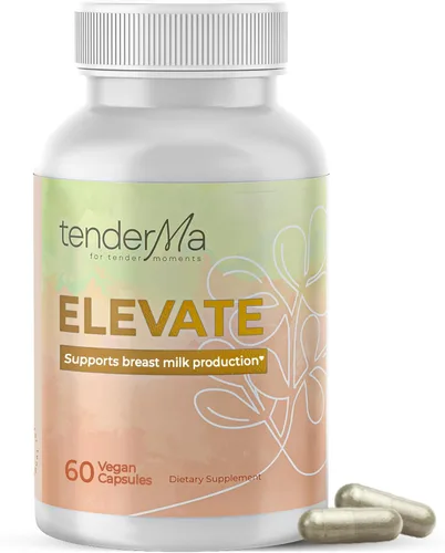 Elevate Suplemento para la lactancia, apoyo natural para la lactancia materna, aumento del suministro de leche materna, fenogreco, moringa, alfalfa