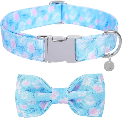 Miniatura 7 de Collar de perro con lazo, collares de Navidad con lazo desmontable y hebilla de metal, collar ajustable, regalo para perros pequeños, medianos
