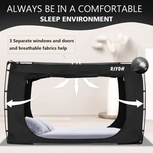 Miniatura 2 de RIYDH Tienda de campaña para cama tamaño individual XL para adultos y niños, diseño original, tienda de campaña portátil de ensueño para interiores