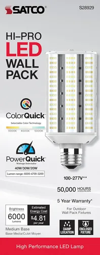 Miniatura 7 de Satco 40 W/LED/WP/CCT/E26/100-277 V