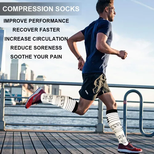 Miniatura 71 de SunFeeling - Calcetines de compresión para mujeres y hombres, 6 pares, brinda soporte a enfermeras, al correr, practicar atletismo y deportes