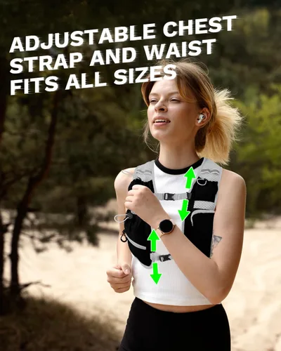 Miniatura 8 de Chaleco de correr para mujeres y hombres, mochila de hidratación para correr, chaleco para corredores, chaleco de hidratación, con soporte frontal