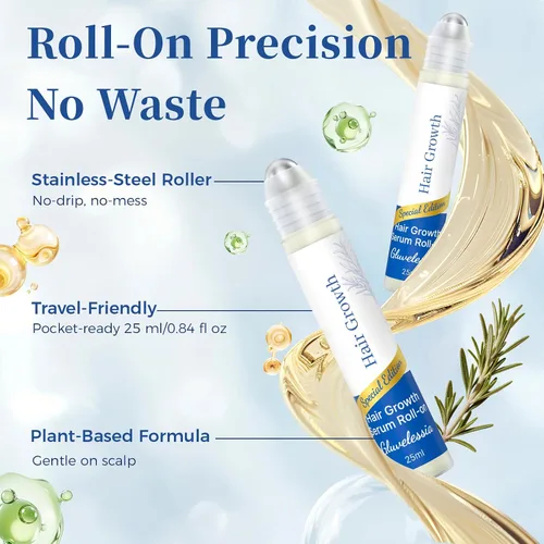 Miniatura 7 de Hair Growth Serum Roll On with Rosemary，Helps Support Thicker, Fuller Hair Appearance，Clean, Non-Greasy Hair Loss Support for Men & Women，0.84 Fl Oz
