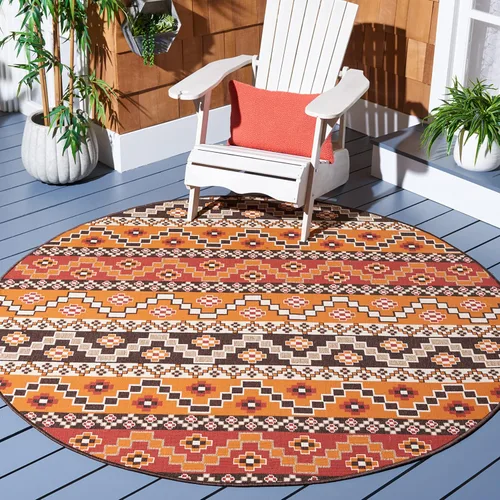 Miniatura 33 de SAFAVIEH Alfombra lavable para exteriores, colección Veranda – Alfombra de pasillo de 2.3 x 6 pies, color azul y crema, no desprende pelusa y fácil