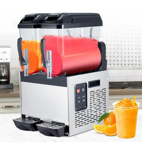 Miniatura 14 de Máquina comercial de granizados Máquina congelada de la bebida, tres tanques 12l 860w acero inoxidable, fabricante de batidos de granizado de vino