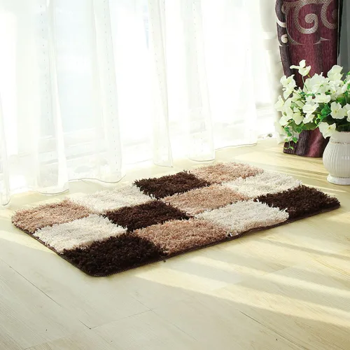 Alfombra retro a cuadros bohemia para baño, gruesa, peluda, antideslizante, vintage, ultra suave, absorbente de agua, para dormitorio, sala de