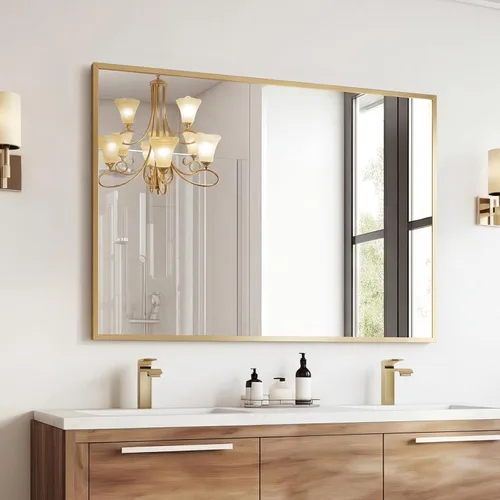 Miniatura 7 de Espejo de baño negro arqueado de 20 x 30 pulgadas, marco de metal con vidrio HD inastillable, montado en la pared para sobre el fregadero, entrada
