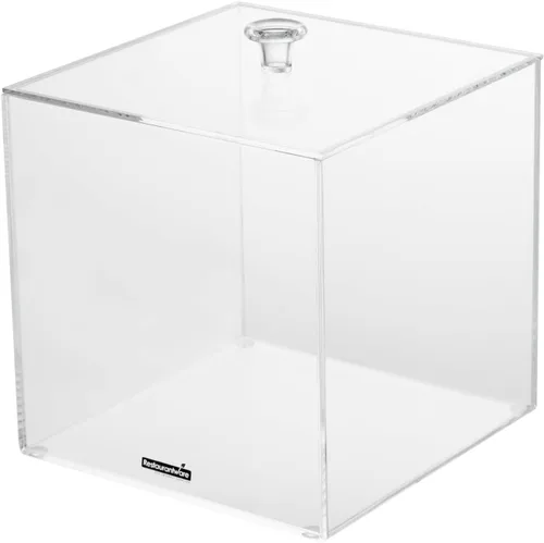 Miniatura 9 de Restaurantware Clear Tek - Caja de dulces de 3.9 x 3.9 x 3.9 pulgadas, 1 vitrina cuadrada, con tapa desmontable, almacena joyas de dulces o chicle