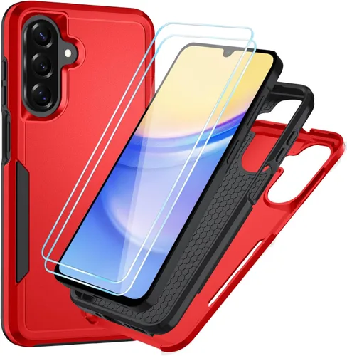 Miniatura 37 de Funda para Samsung Galaxy A15 5G con protector de pantalla HD [protección contra caídas de grado militar] Protección de cuerpo completo resistente a