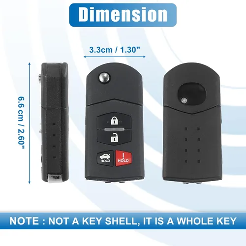Miniatura 5 de X AUTOHAUX 2 unids 315MHz BGBX1T478SKE125-01 Reemplazo sin llave remoto de entrada remoto para Mazda 3 Seden 10-13 para Mazda 6 10-13 MX-5 Miata