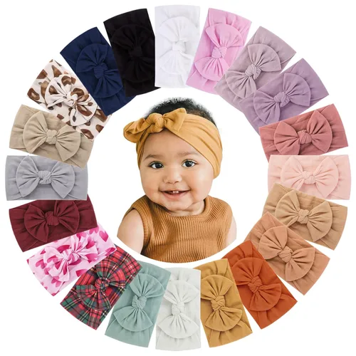 Miniatura 16 de jollybows 12 diademas de nailon para bebés con lazo elástico para niñas, recién nacidos, niños pequeños, accesorios para el cabello, juego de 6- Luz
