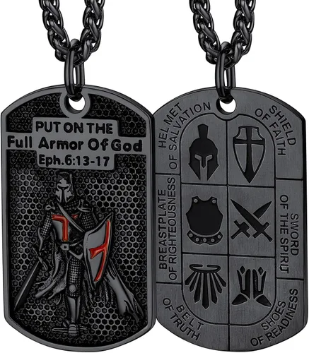 FaithHeart Collar de sello de caballeros templarios, joyería de Cristo compañeros soldados para hombres y mujeres con delicado embalaje de regalo,