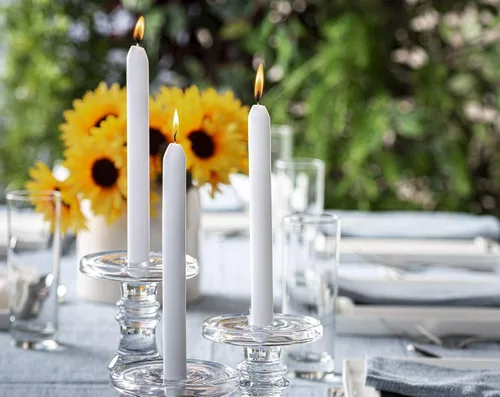 Miniatura 4 de BOLSIUS White Candles - Juego de 10 velas rectas de 9 pulgadas, candelabros de 8 horas, se adapta a la mayoría de portavelas estándar, calidad