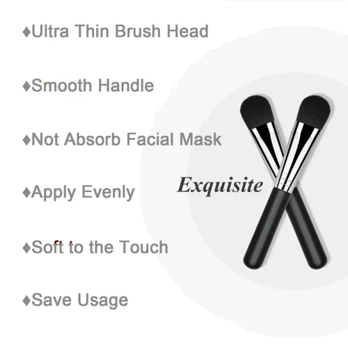 Miniatura 5 de Cepillo de aplicación de máscara facial, cerdas negras suaves y flexibles, cepillo de fibra hecha a mano, herramienta cosmética para loción