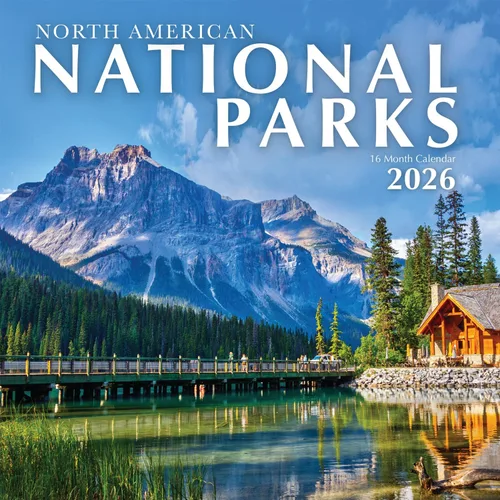 Calendario de Parques Nacionales 2026 – Calendario de pared colgante de naturaleza, al aire libre con paseos por paisajes escénicos, planificador de