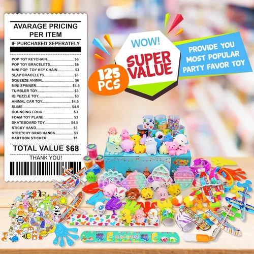 Miniatura 2 de DQstar Juguete de recuerdos de fiesta para niños de 4 a 8 a 12 años, premios de caja del tesoro para aula, bolsas de regalo, juguetes de caja