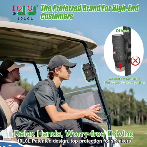 Miniatura 2 de 10L0L Soporte de altavoz mejorado para accesorios de carrito de golf, correa ajustable se adapta a soporte de altavoz inalámbrico Bluetooth