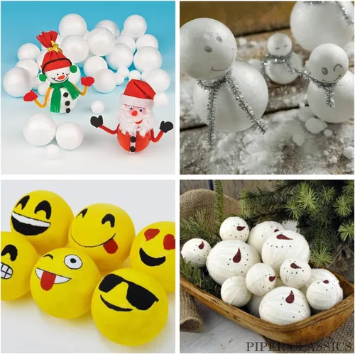 Miniatura 6 de LOKIPA 30 bolas de poliestireno, 6 tamaños, bolas de espuma blanca de 1.2-3.1 in para proyectos escolares, arte, manualidades y decoración de fiestas