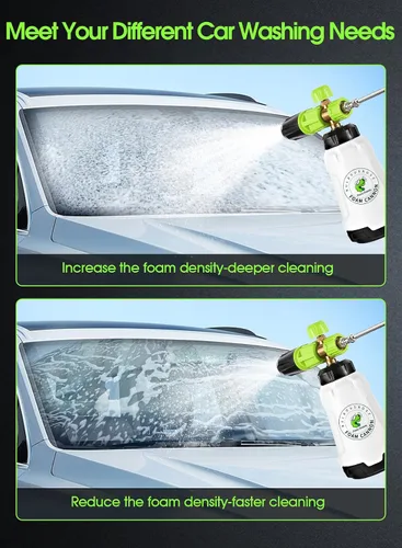 Miniatura 7 de Cañón de espuma para lavadora a presión (boca ancha), filtro de acero inoxidable, pistola de espuma gruesa para lavado de autos, cañón de jabón
