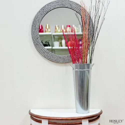 Miniatura 7 de Hosley Jarrón Balde Francés Galvanizado con Asas de 6" de Diámetro x 15" de Alto - Perfecto para Bodas, Fiestas, Picnics Campestres, Arreglos Plata